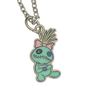 Vintage Disney Scrump Lilo & Stitch Charm Necklace 18" Signed Aulani Ohana